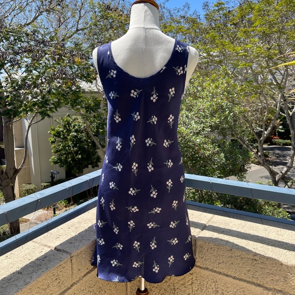 90s Vintage Blue Floral Slip Dress - Picture 5 of 9